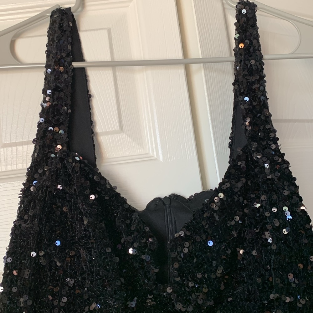 Forever 21 Black Sequin Mini Dress, Size M - Picture 4 of 5